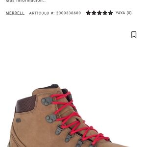 Merrell Men's Brown Hiking Boots with Red Accents